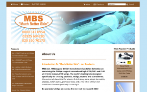 MBS Much Better Skin - UVB Tubes & Cabinets for Psoriasis Treatment